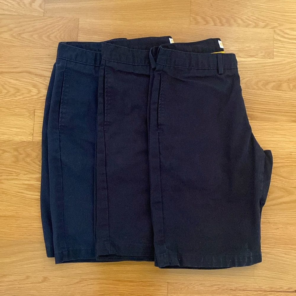 Dennis Uniform Style 040720 Navy Flat Front Shorts Size M32, Lot of 3